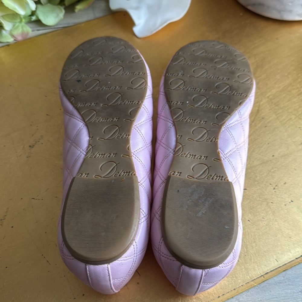 Delman Willa Quilted Ballet Flat in Pink Leather - Picture 15 of 16
